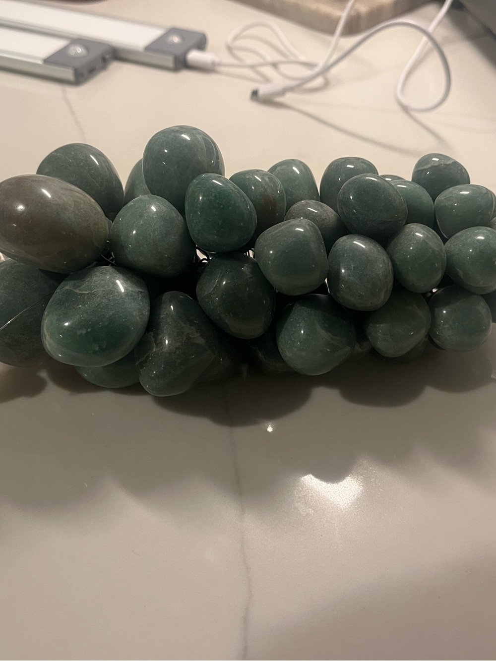 Green Decorative Stone Grape Cluster - Home Accents